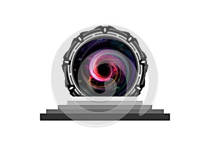 Stargate icon, portal gate logo concept alien construction isolate on transparent background. Spatial entrance time machine icon