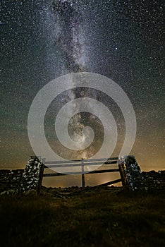 Stargate, Milky Way and stars hoovering above gate