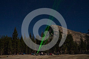 Stargazing under Lembert Dome in Tuolumne Meadows in Yosemite