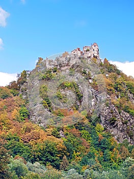 Starhrad Strecno castle in autumn