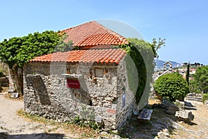 Architecutre of historical fortress in Stari Bar town near new city of Bar. Montenegro, photo