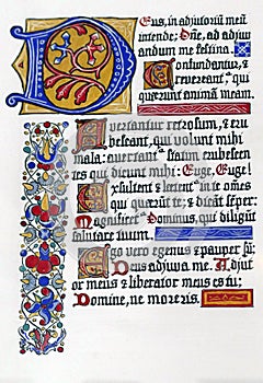 Medieval illuminated manuscript calligraphy in Stari Grad photo