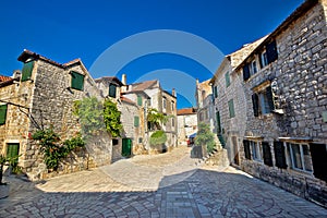 Stari Grad on Hvar i sland old paved street photo