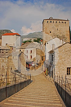 On the Stari Most at Mostar in Bosnia photo