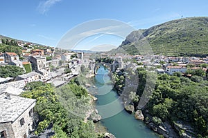 Stari Most is a rebuilt 16th-century Ottoman bridge in the city of Mostar in Bosnia and Herzegovina The original stood for 427