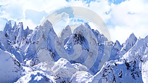 Staring Alone at the Snowy Mountains Clouds Loop Background
