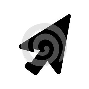 Black Computer Mouse Cursor Arrow Icon on White Background Keywords: cursor, arrow, pointer, computer, mouse, icon, web, design,