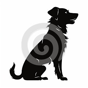 Stark Black Dog Silhouette Illustration: Agfa Clack Inspired Design