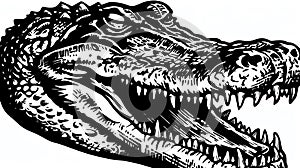 Stark Crocodile Outline, Made with Generative AI