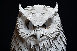 Stark Polar owl winter. Generate Ai