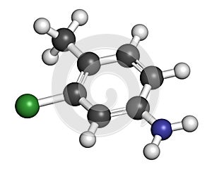 Starlicide avicide molecule gull toxicant. 3D rendering. Atoms are represented as spheres with conventional color coding:.