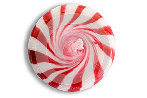 Starlight peppermint candy with spiral pattern