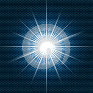 Starlight Shining flare with rays on dark blue gradient background and chevron pattern texture