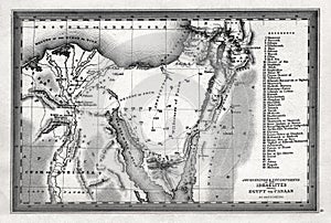 1835 Starling Map of The Journeys and Encampments of the Israelites from Egypt to Canaan