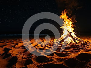 Starlit Beach Campfire