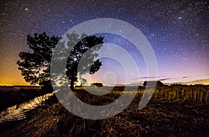 Starlit sky in Finnish countryside