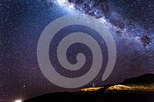 Starlit sky over Eduardo Avaroa National Park, Bolivia