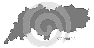 Starnberg German city map grey illustration silhouette shape