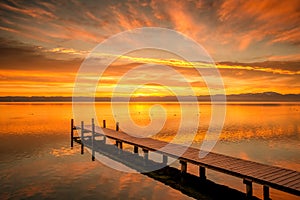 Starnberg Lake in Germany Sunrise