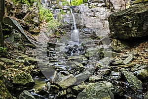 Starohutsky waterfall, Slovakia, seasonal natural scene