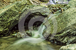 Starohutsky waterfall, Slovakia, seasonal natural scene