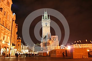 Staromestske Square in the city of Prague for Christmas photo