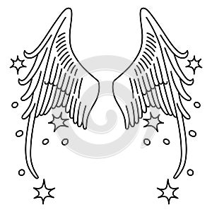 Starred angel wings set