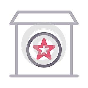 Starred color line vector icon