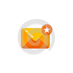 starred message mail icon vector. starred email icon symbol design