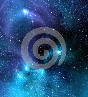 Starry deep outer space nebual and galaxy