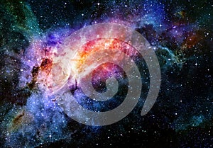 Starry deep outer space nebula and galaxy