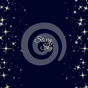 Starry frame on dark blue background