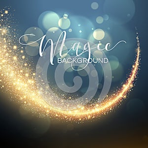 Starry Glitter Trail Background. Vector