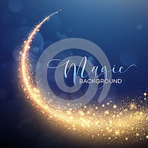 Starry Glitter Trail Background. Vector photo