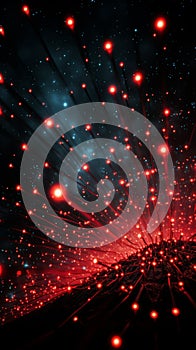 Starry illusion Crimson points create a constellation on a velvety black backdrop photo