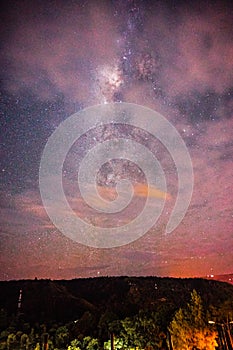 Starry milky way night sky, astro photography