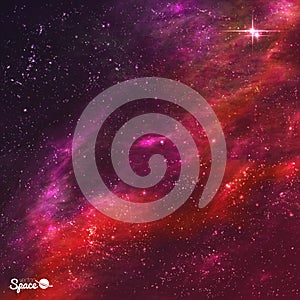 Starry Nebula. Outer Space background. Vector illustration.