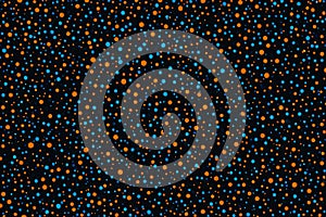 Blue and orange polka dot pattern background material,Generative AI