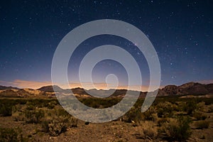 Starry night sky above the desert near Uspallata, Mendoza, Argentina