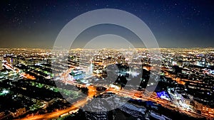 Starry Night of Tehran city landscape, Iran