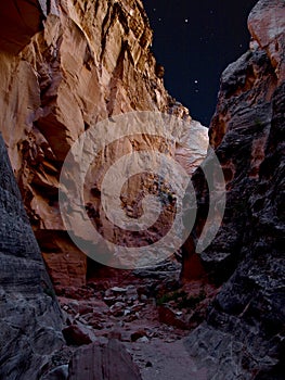 Starry Sky over Cottonwood Canyon Narrows