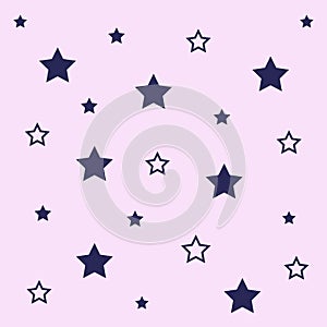 Starry sky on a pink background. Star background. Magic space sky, abstract ornament