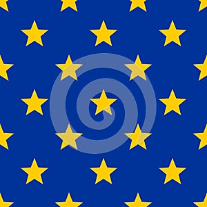 Starry sky seamless pattern. True colors flag European Union backgrounds