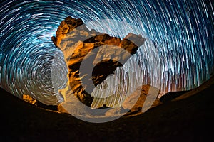 Starry sky with the star trails