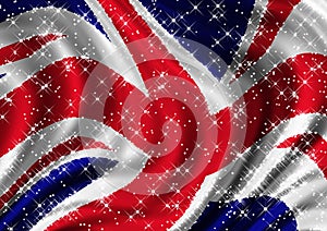 Starry Union Jack Billowing in Wind