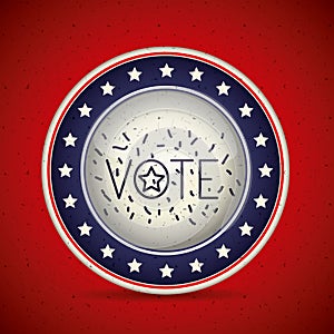 Stars and button of vote concept