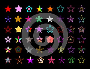 Star shapes vector symbols photo