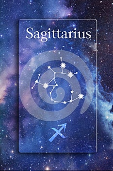 Stars constellation and the zodiac symbol Sagittarius