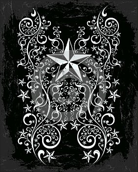 Stars curl tribal art