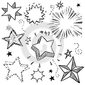 Stars and explosions illustration